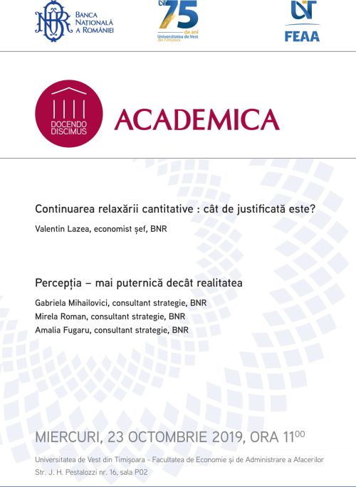”ACADEMICA BNR” la Universitatea de Vest din Timișoara